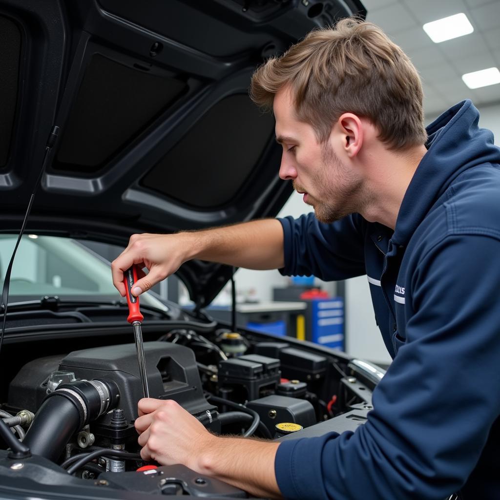 Car AC Repair by a Technician