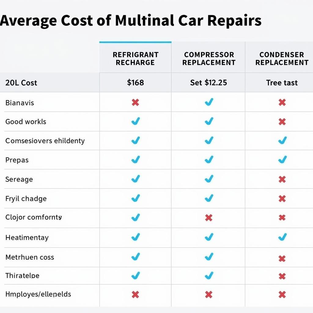 Car AC Repair Cost Comparison