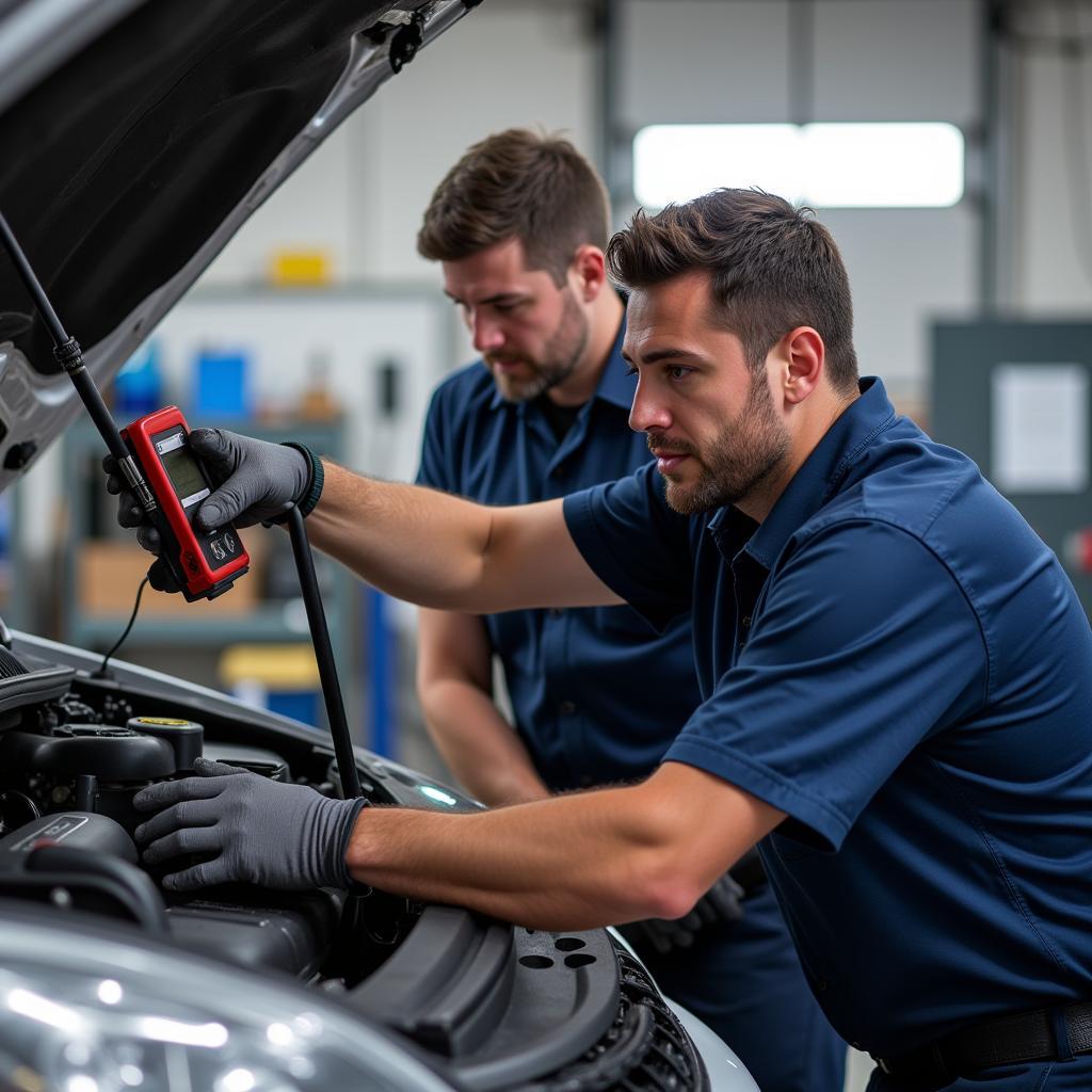 Car AC Repair in Progress by Technician