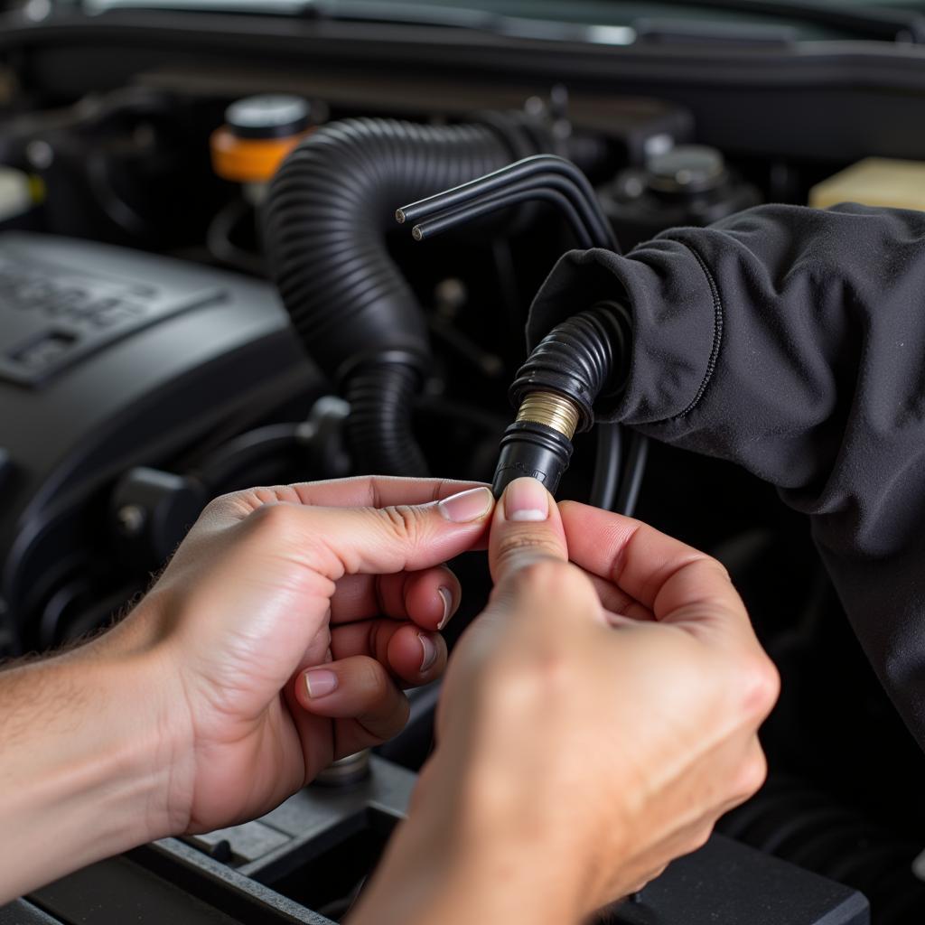 Car AC Repair Process - Replacing O-ring