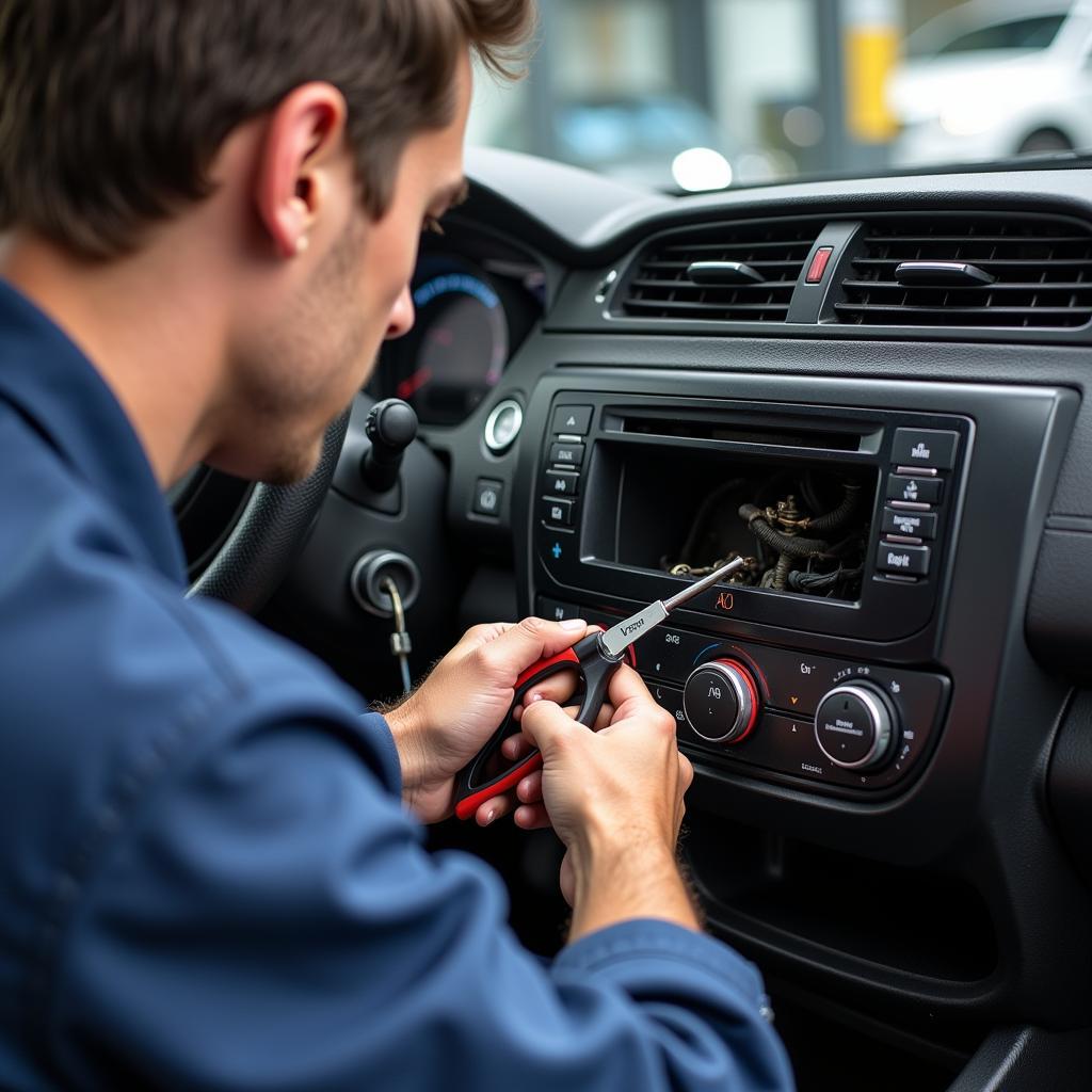 Car AC Repair in Progress