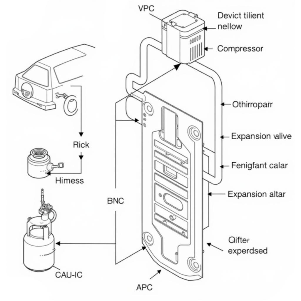 Car AC System Components Diagram