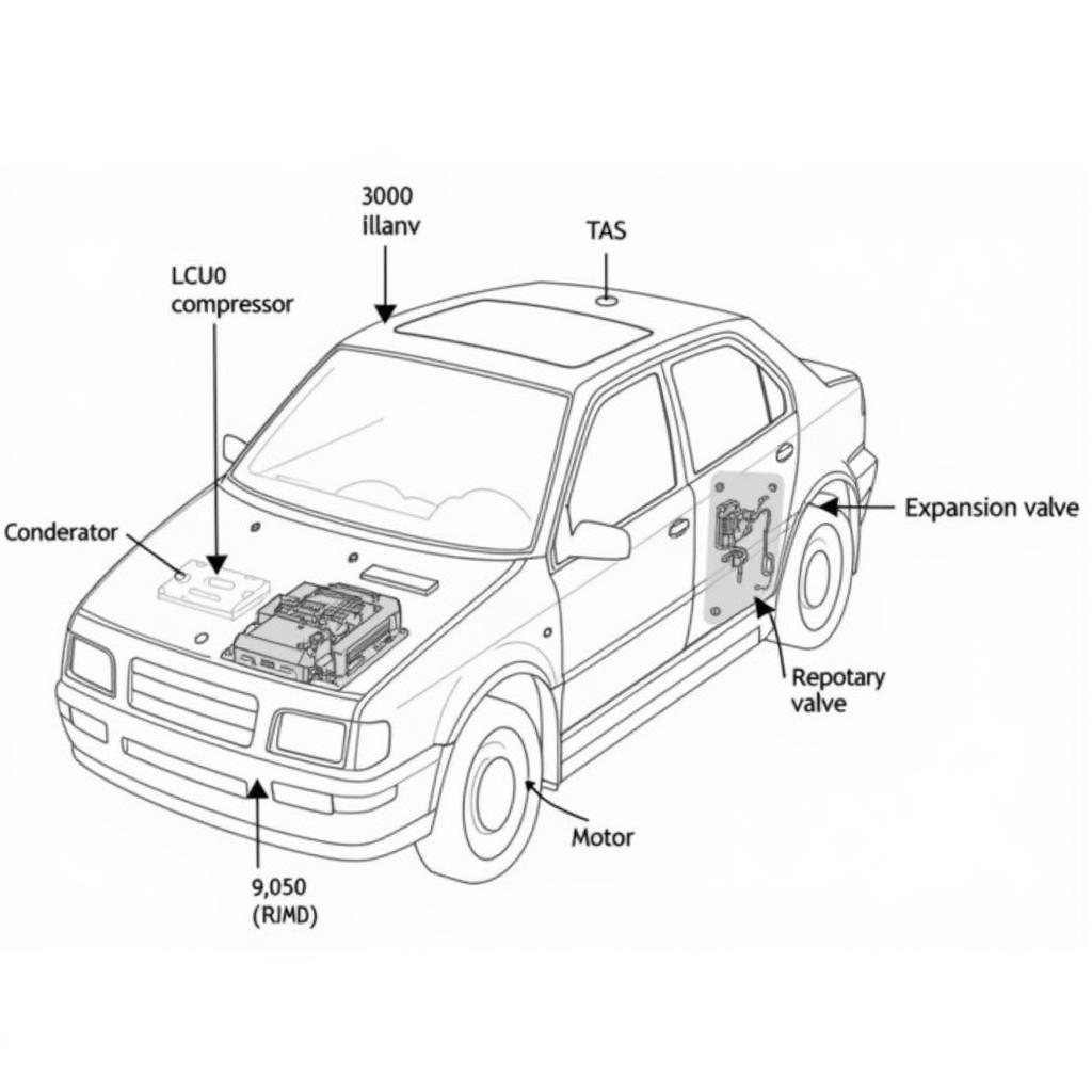 Car AC System Components Diagram