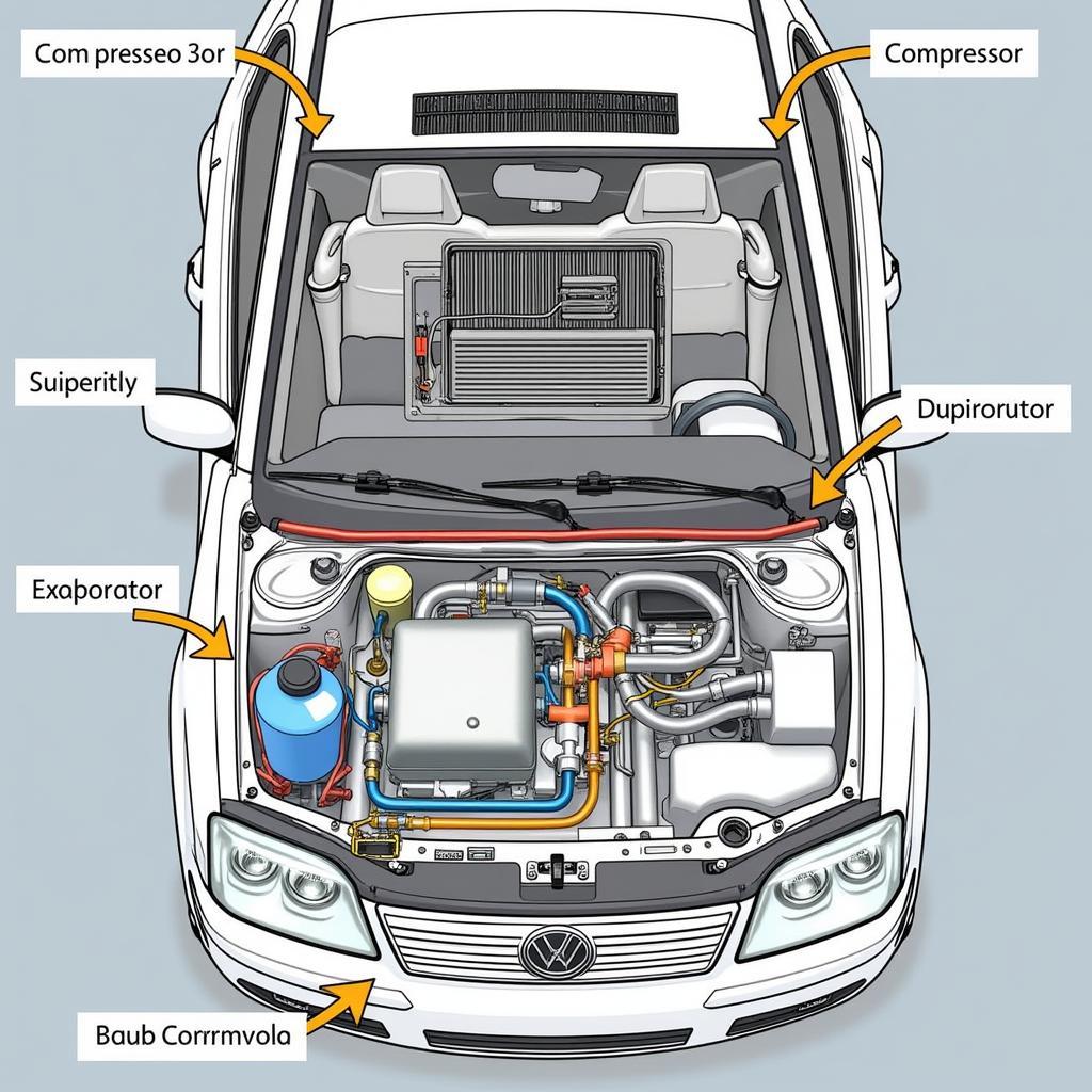 Car AC System Components Diagram