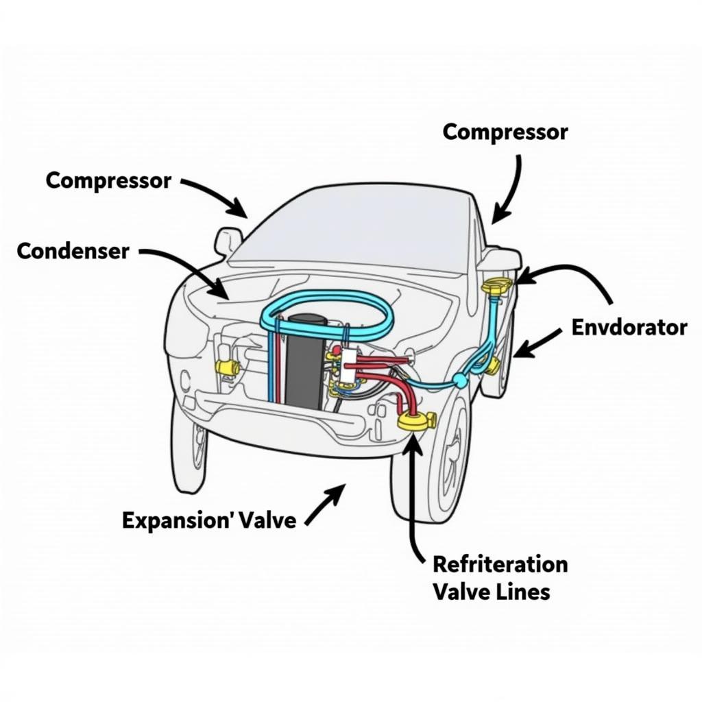 Car AC System Components Diagram