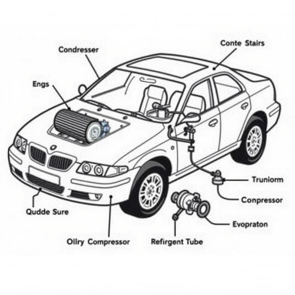 Car AC System Components Diagram