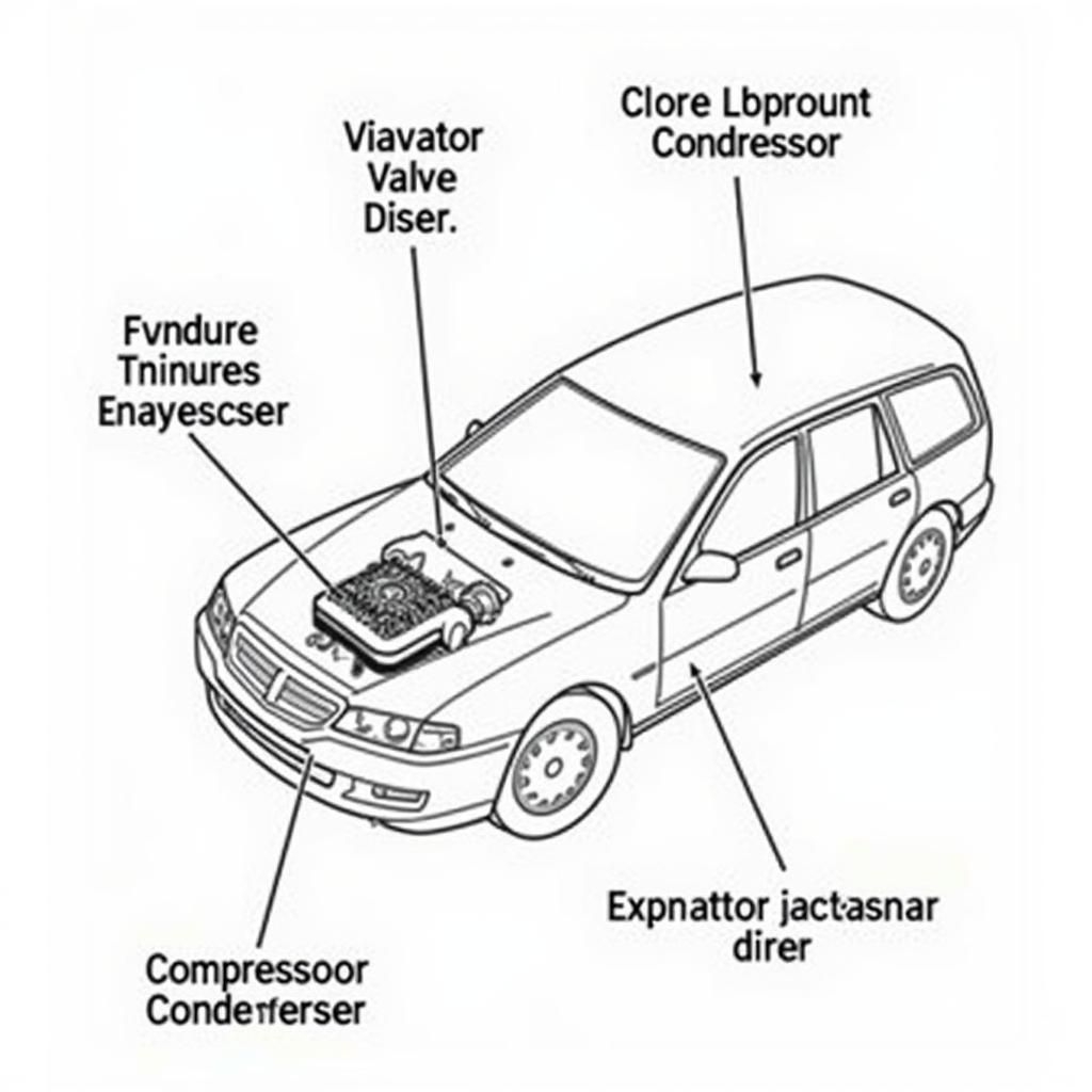 Car AC System Components Diagram