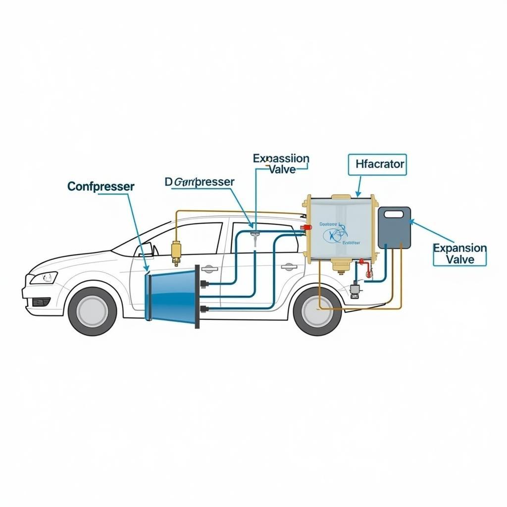 Car AC System Components Diagram