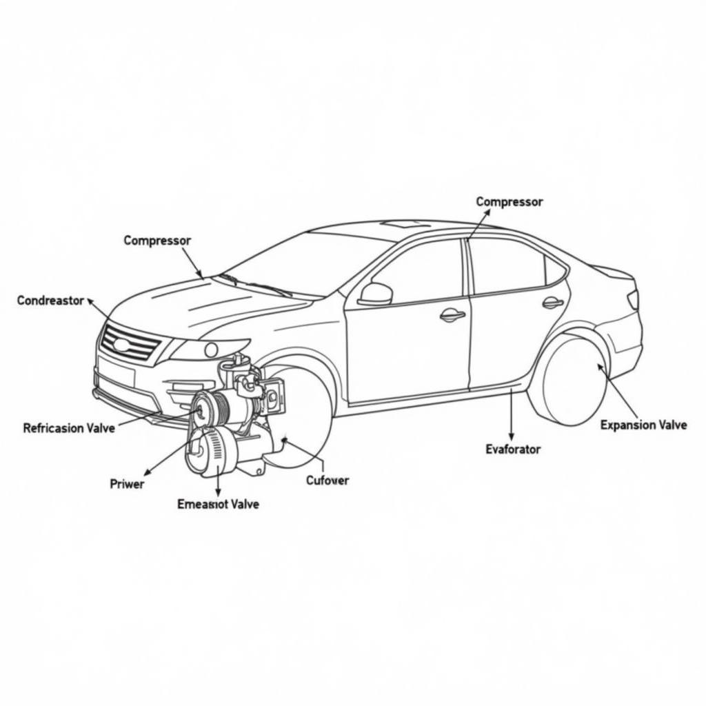 Car AC System Components Diagram