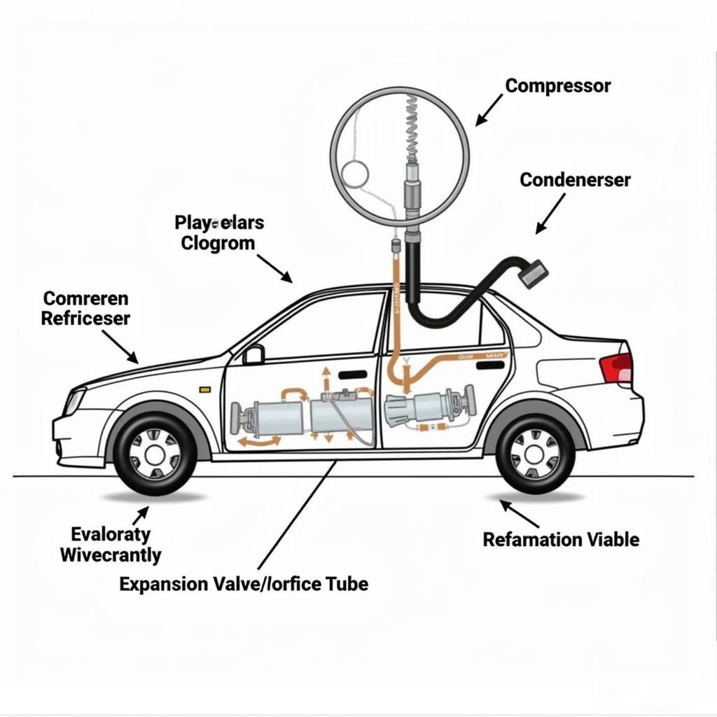 Car AC System Components Diagram