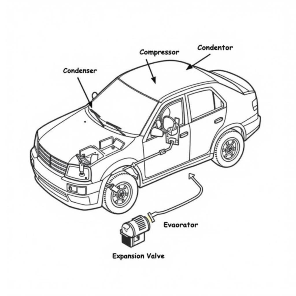 Car AC System Components Diagram