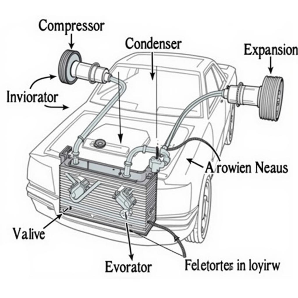 Car AC System Components Diagram