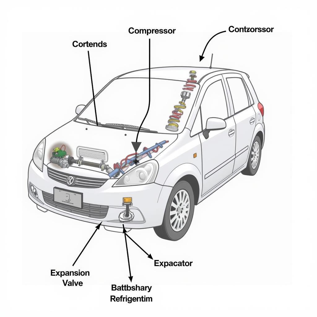 Car AC System Components Diagram