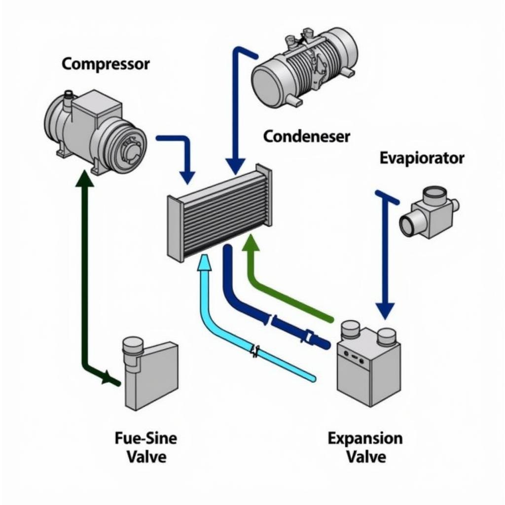 Car AC System Components Diagram