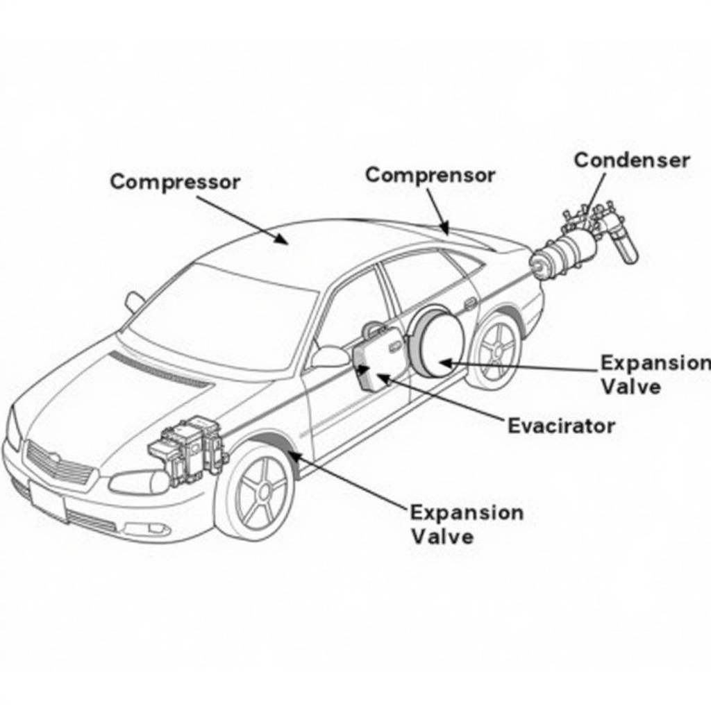 Car AC System Components Diagram