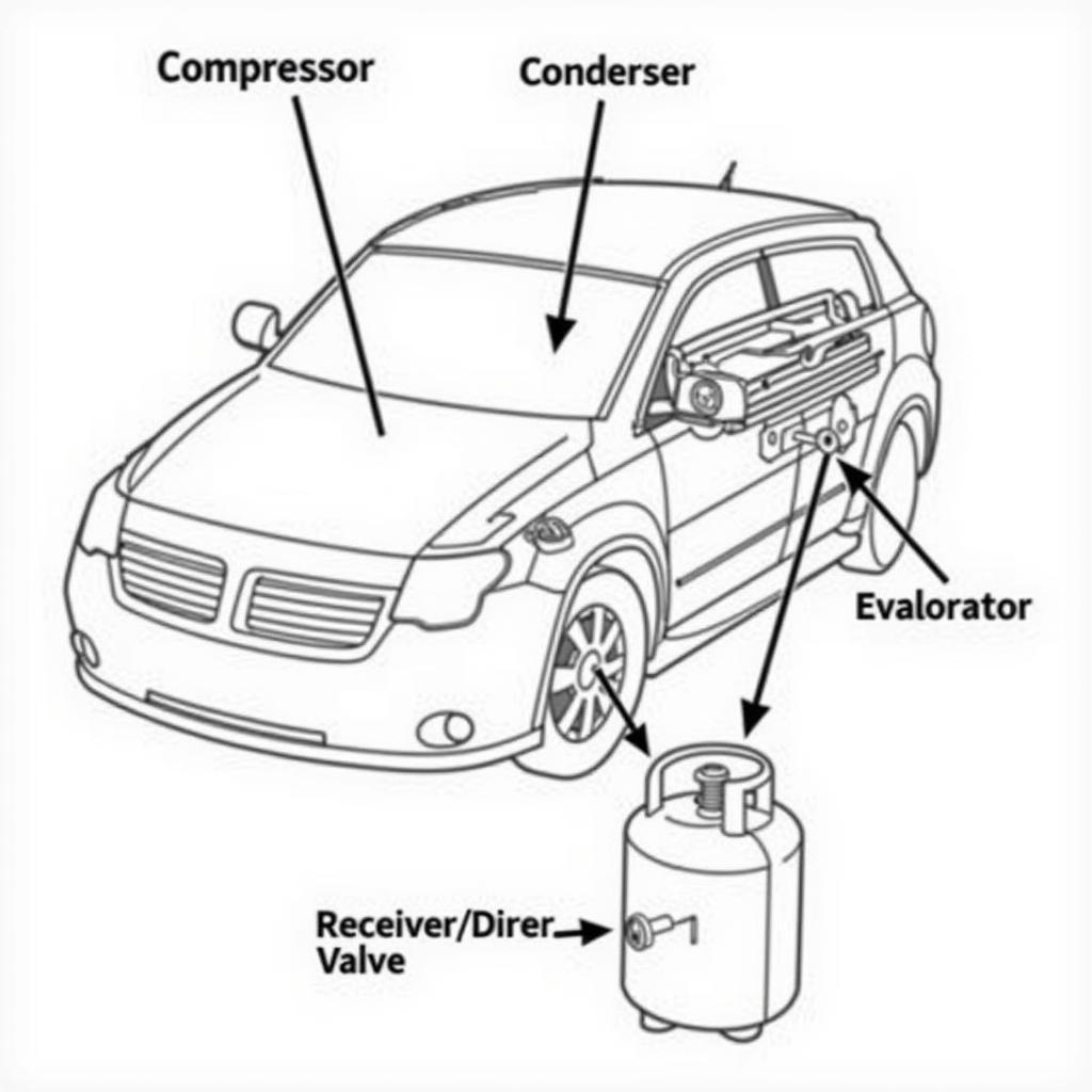 Car AC System Components Diagram