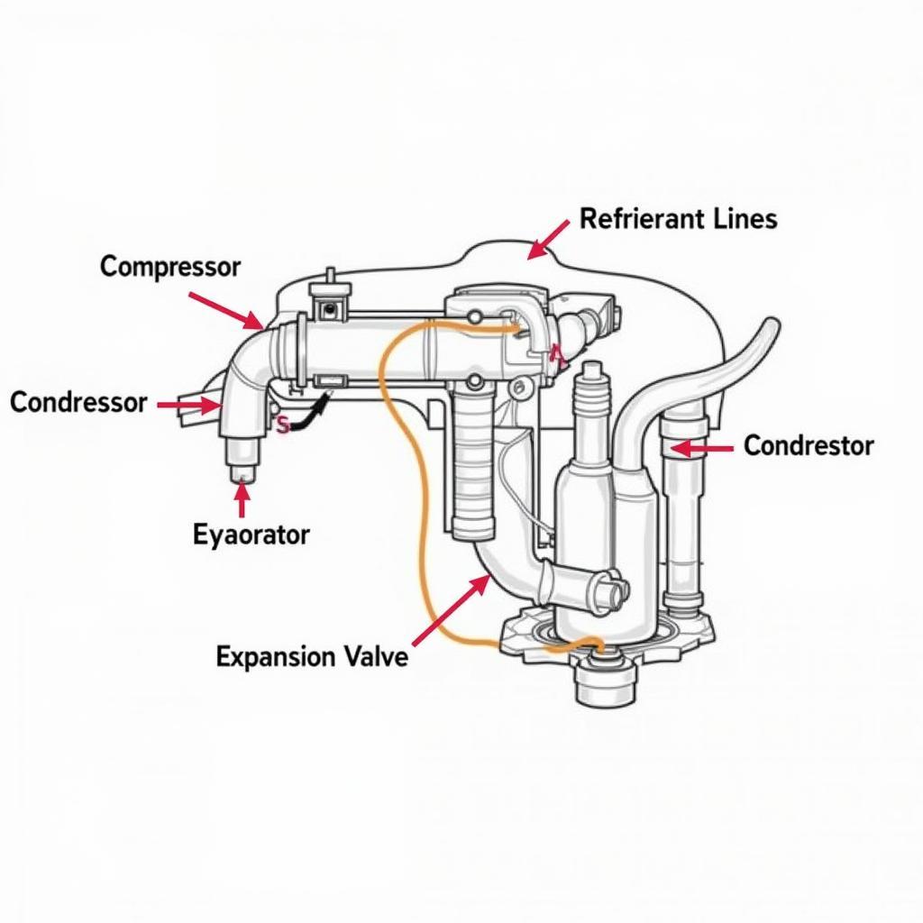 Car AC System Components Diagram