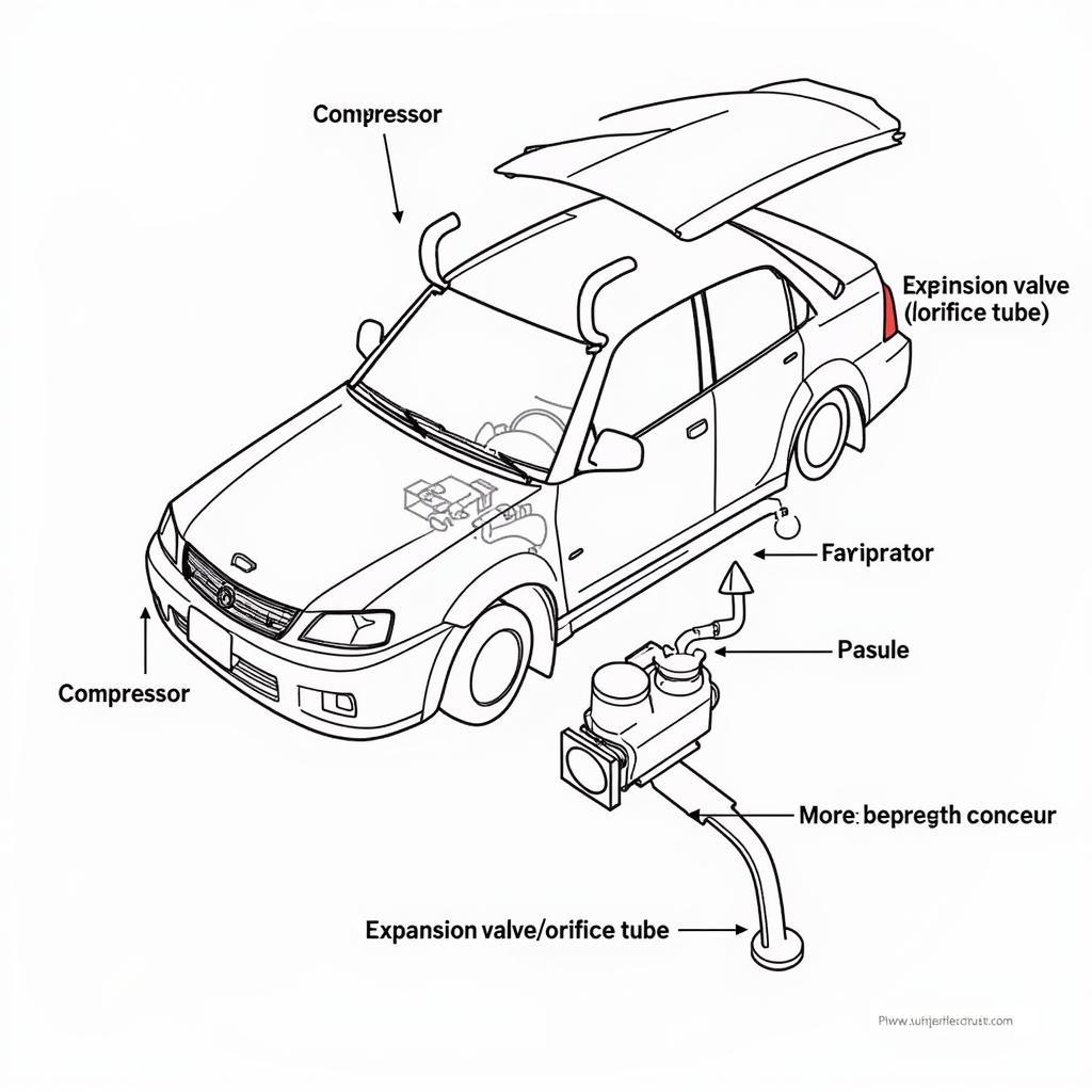 Car AC System Components Diagram