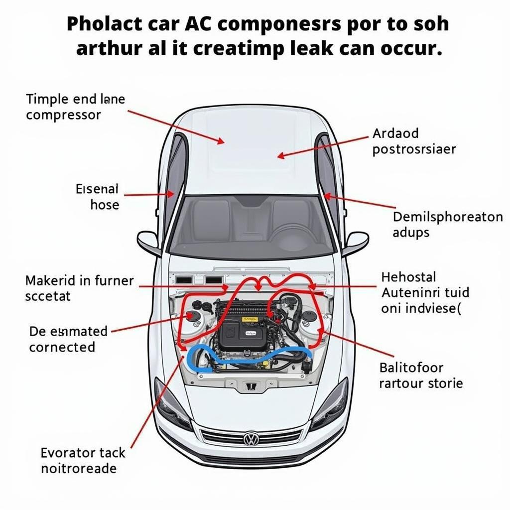 Car AC System Components and Common Leak Locations