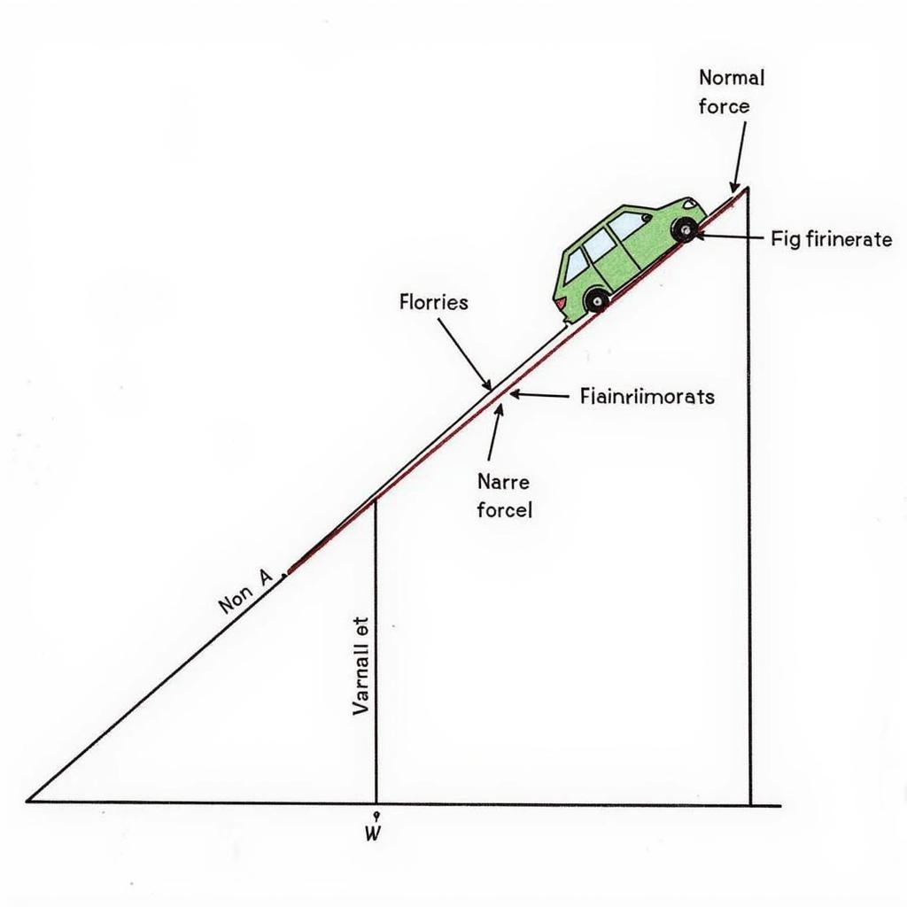 Force Diagram of Car Accelerating Uphill