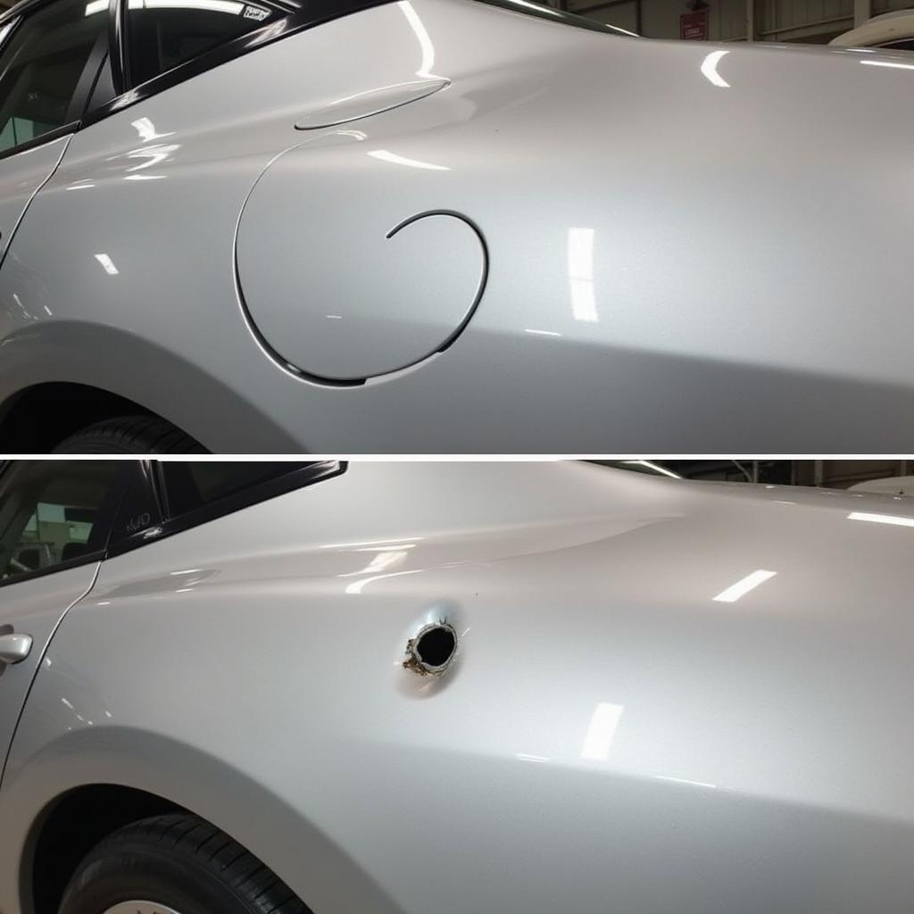 Car After Bullet Hole Repair