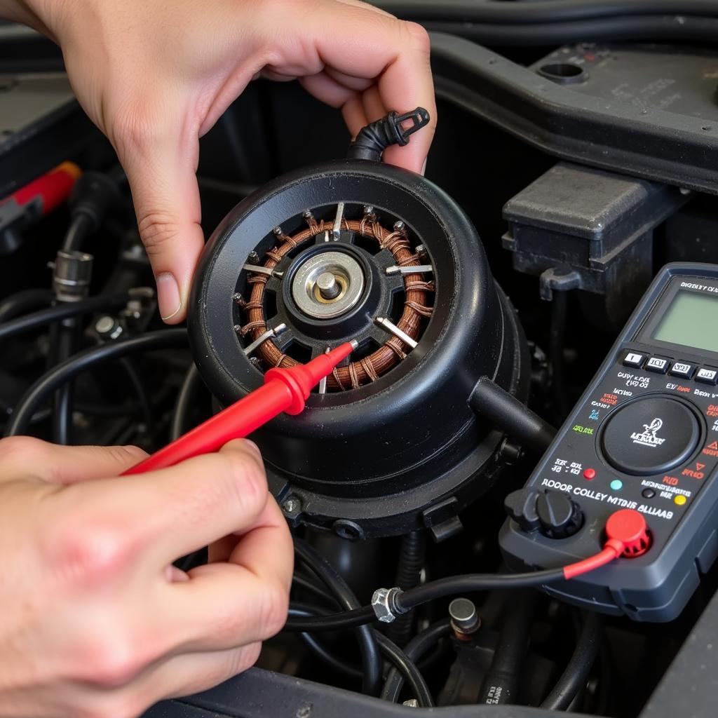 Inspecting a Car Auxiliary Fan Motor for Damage