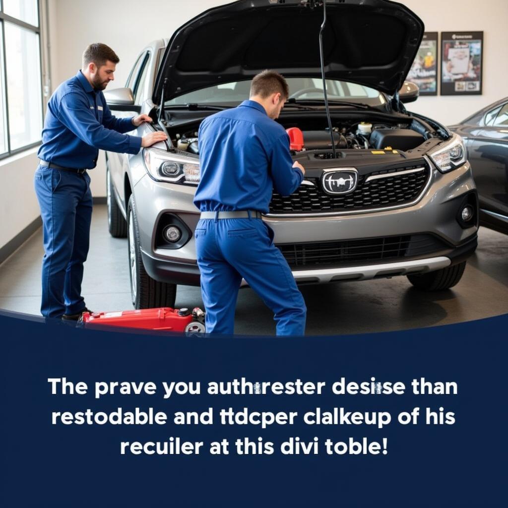 Car Being Repaired at Dealership