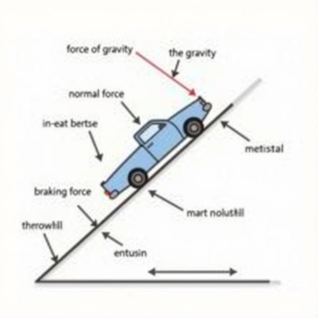 Car Braking Uphill Force Diagram