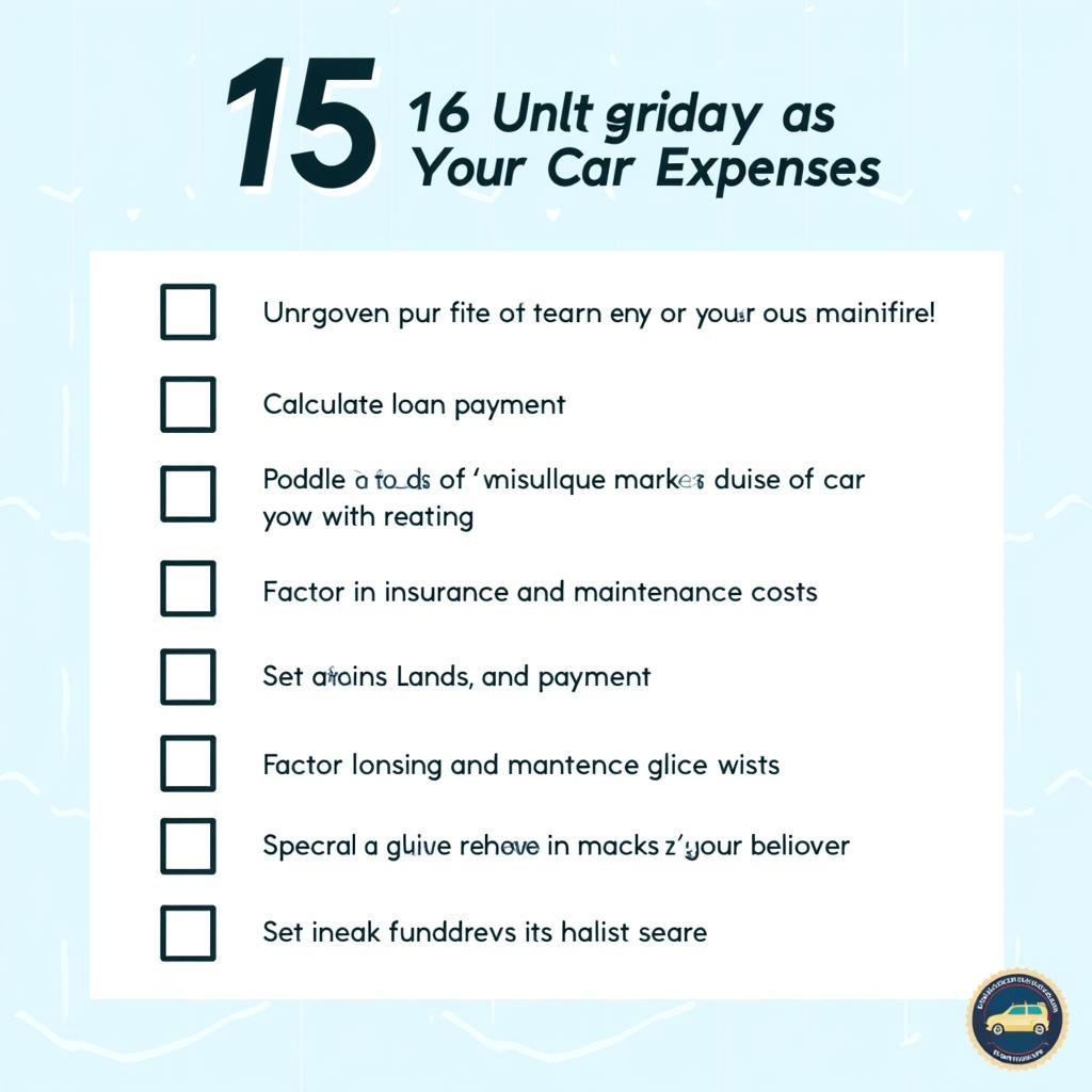 Car Budgeting Checklist