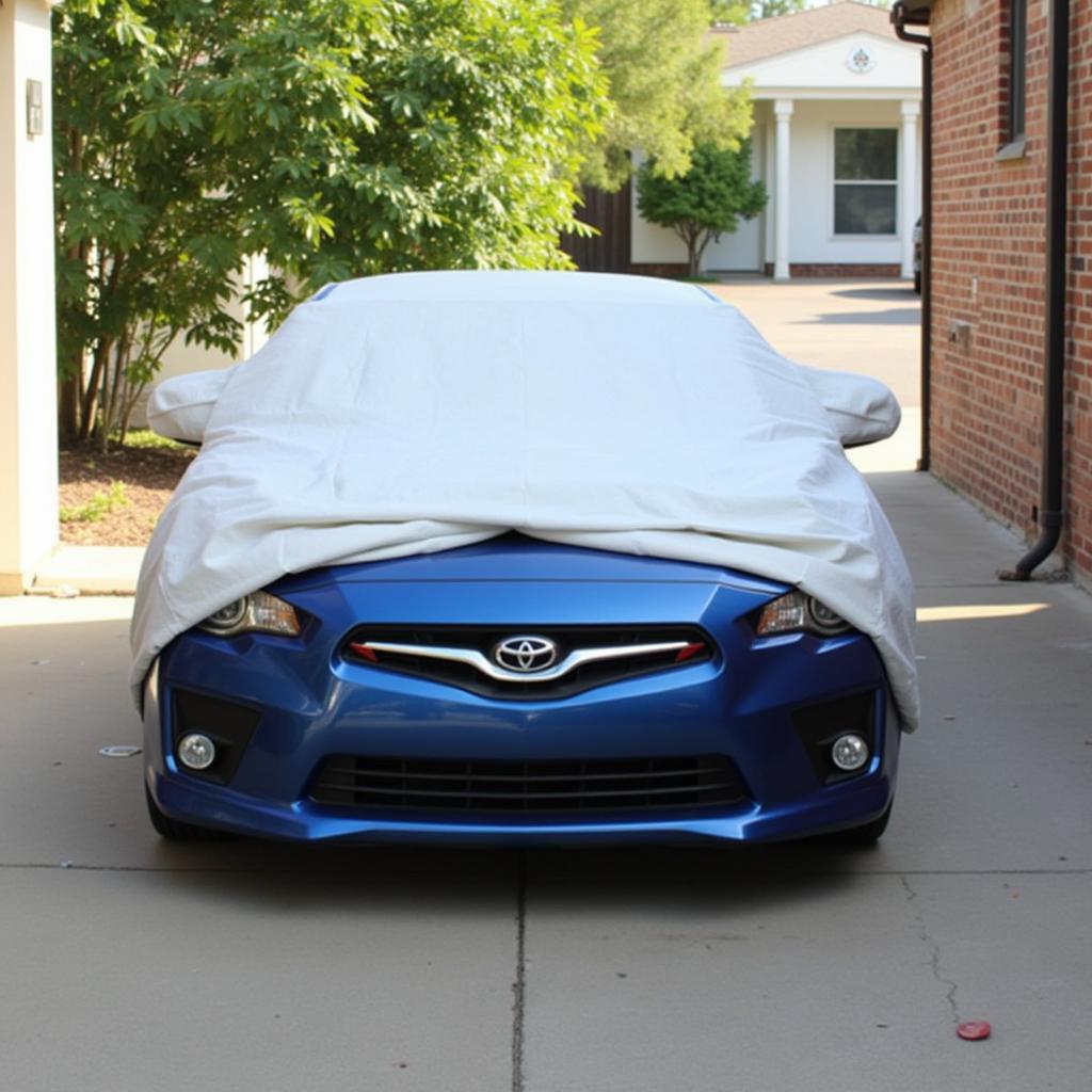 Car Covered for Protection from Sun and Elements