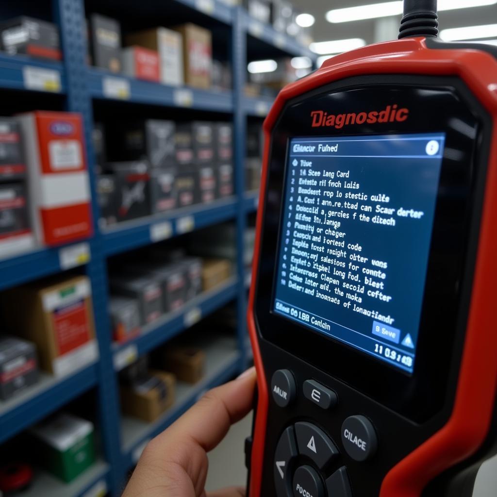 Checking car diagnostic trouble codes (DTC) at an auto parts store.