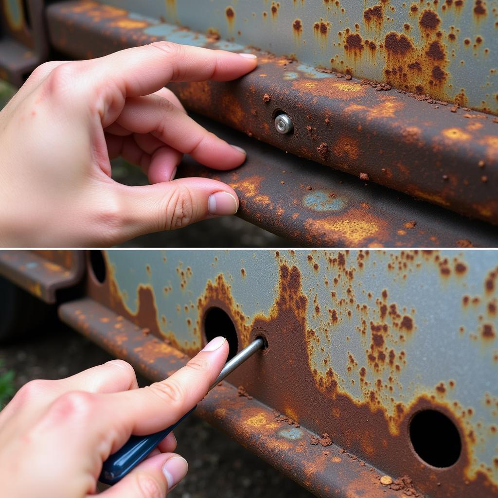 Assessing Rust Damage on Car Door Bottom