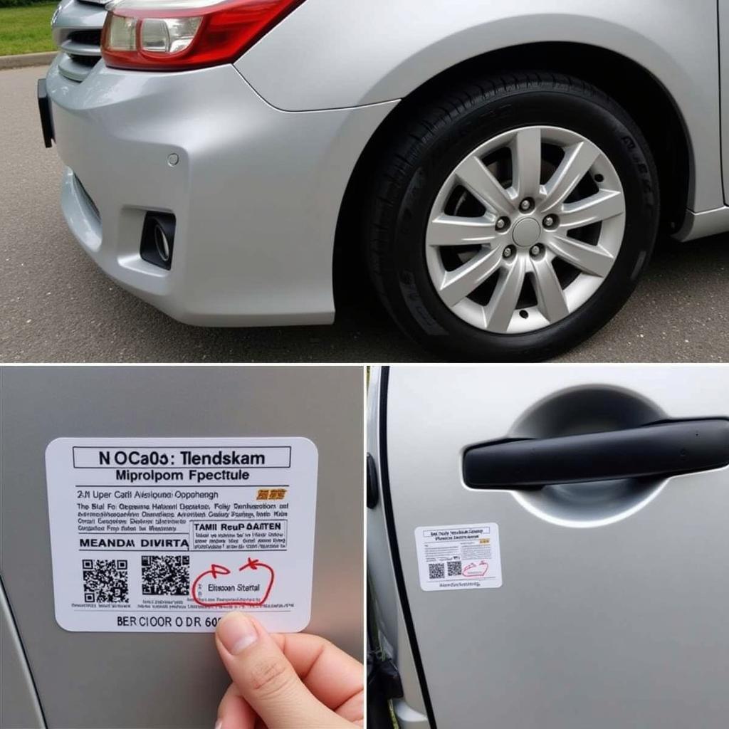 Car Door Maintenance Sticker Location Example