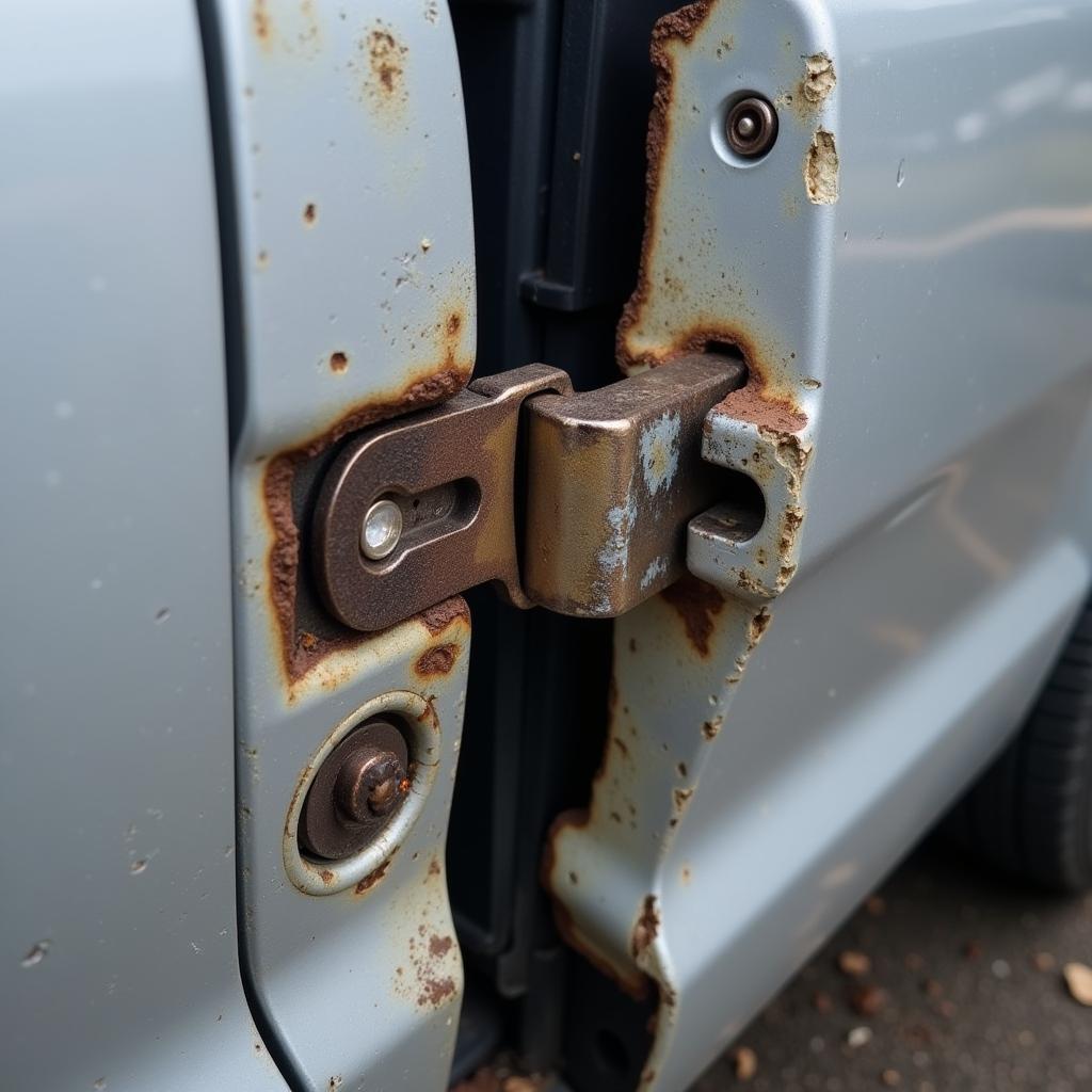 Car Door Sticking Out Due to Hinge Damage