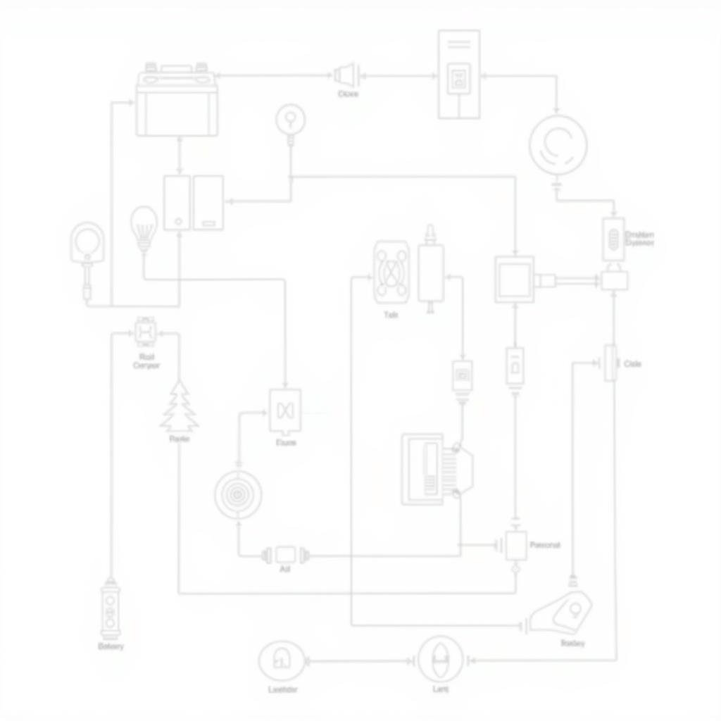 Diagram of a car's electrical system showing various components