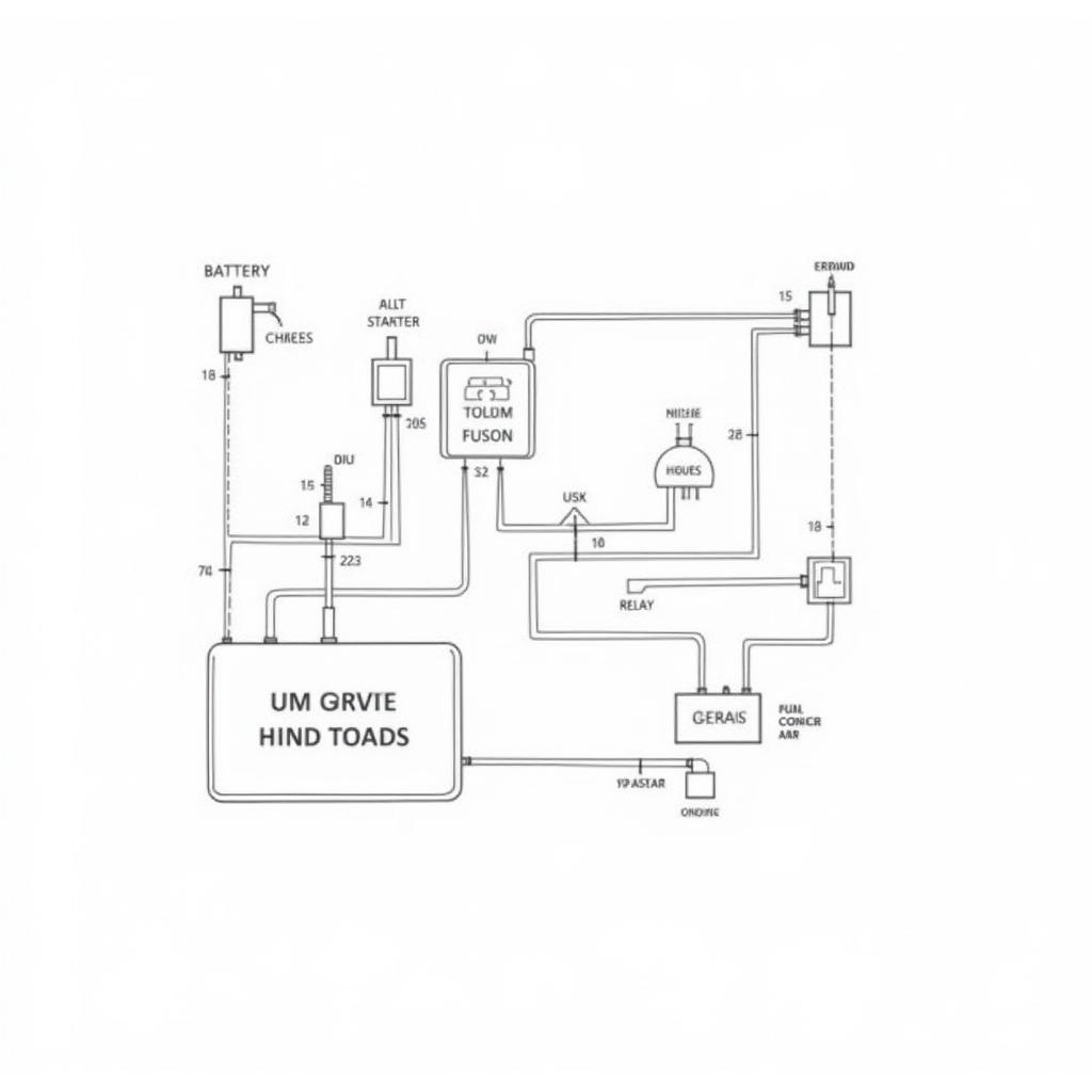 Car Electrical System Diagram Showing Key Components