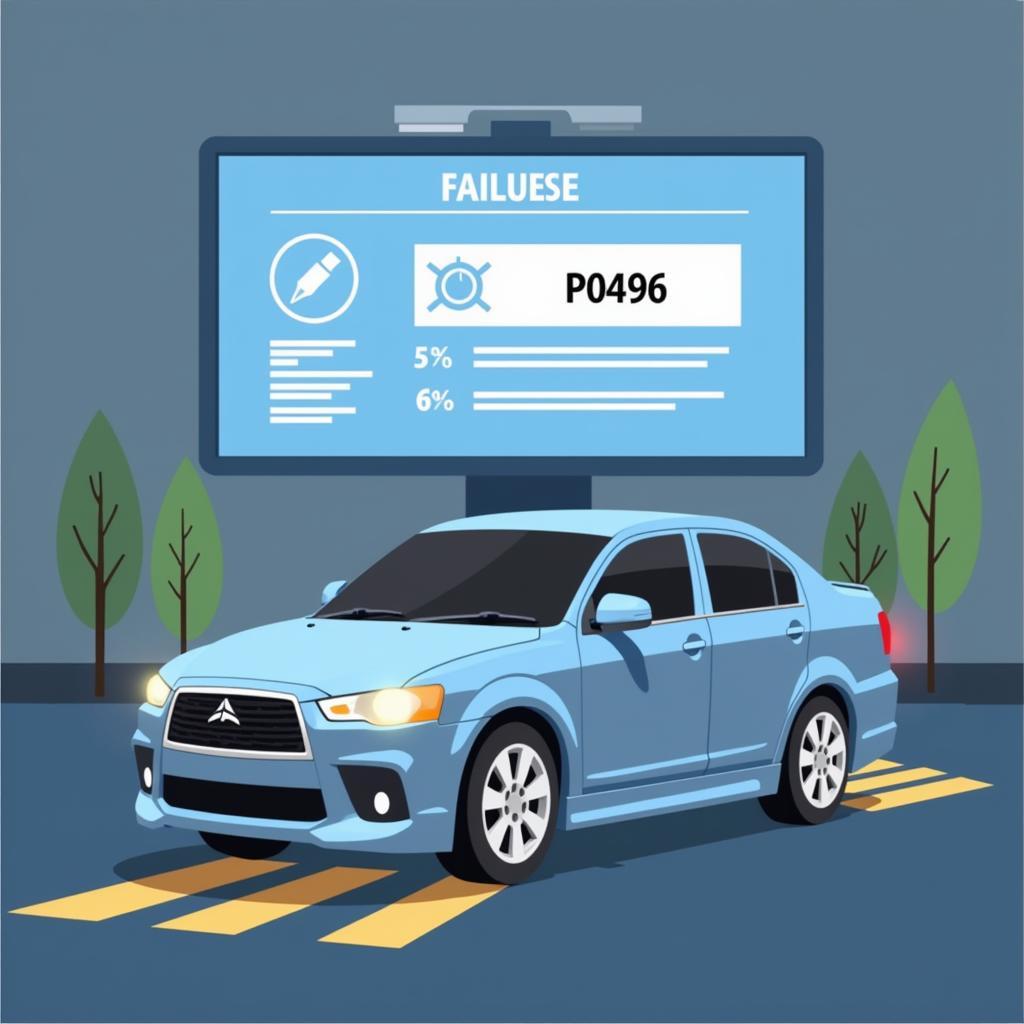 Car Emissions Testing Showing P0496 Code Failure