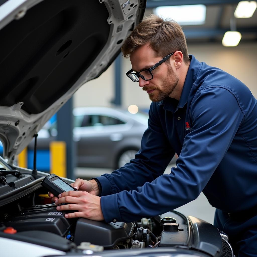 Car engine inspection after dealership visit