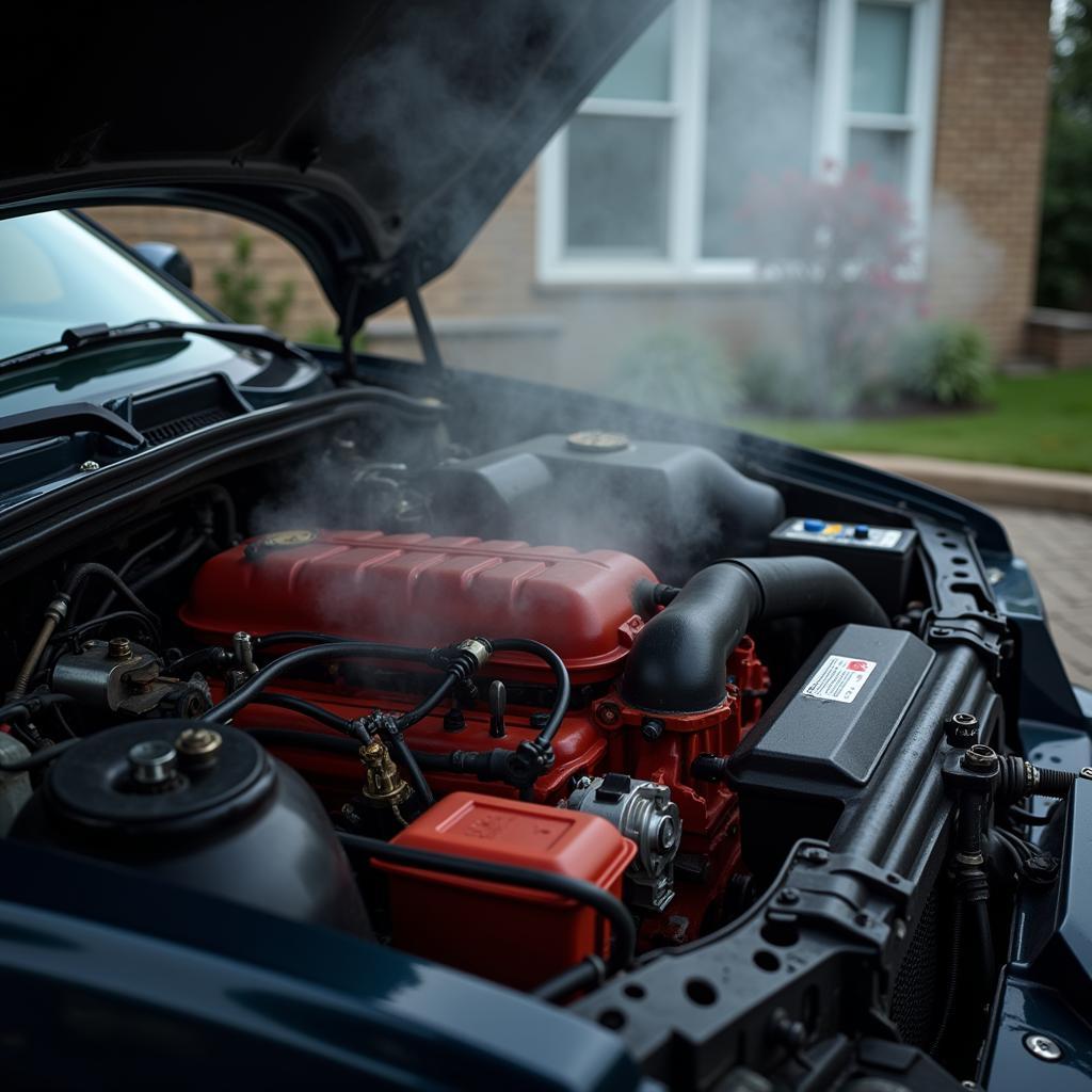 Car Engine Overheating Due to Faulty Temperature Gauge