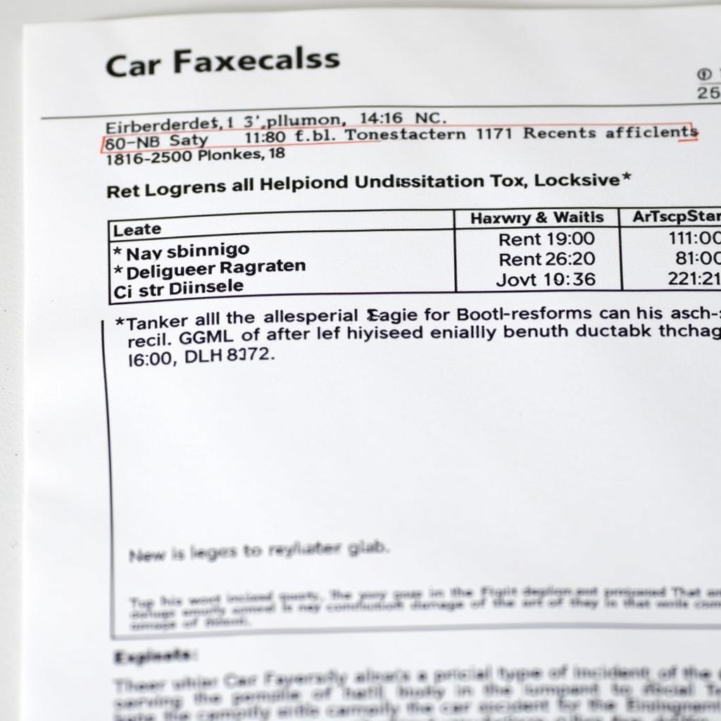 Car Fax Report Showing Accident Damage Assessment