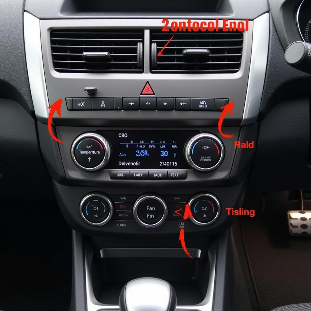 Dashboard controls for a car's heating system