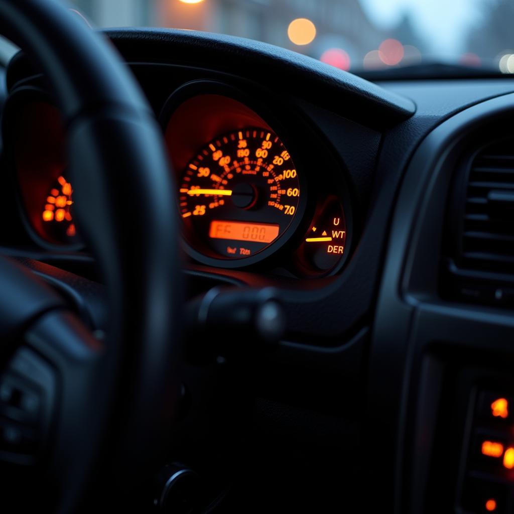 Dashboard Displaying a Malfunctioning Car Heater