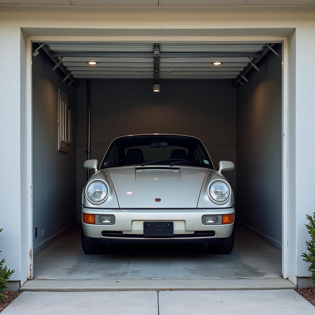 Car in Garage Protected from Elements