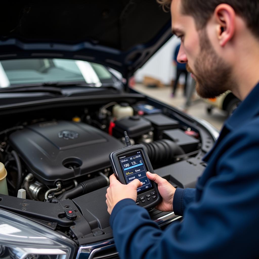 Car with Jerky Acceleration - Mechanic Checking Engine