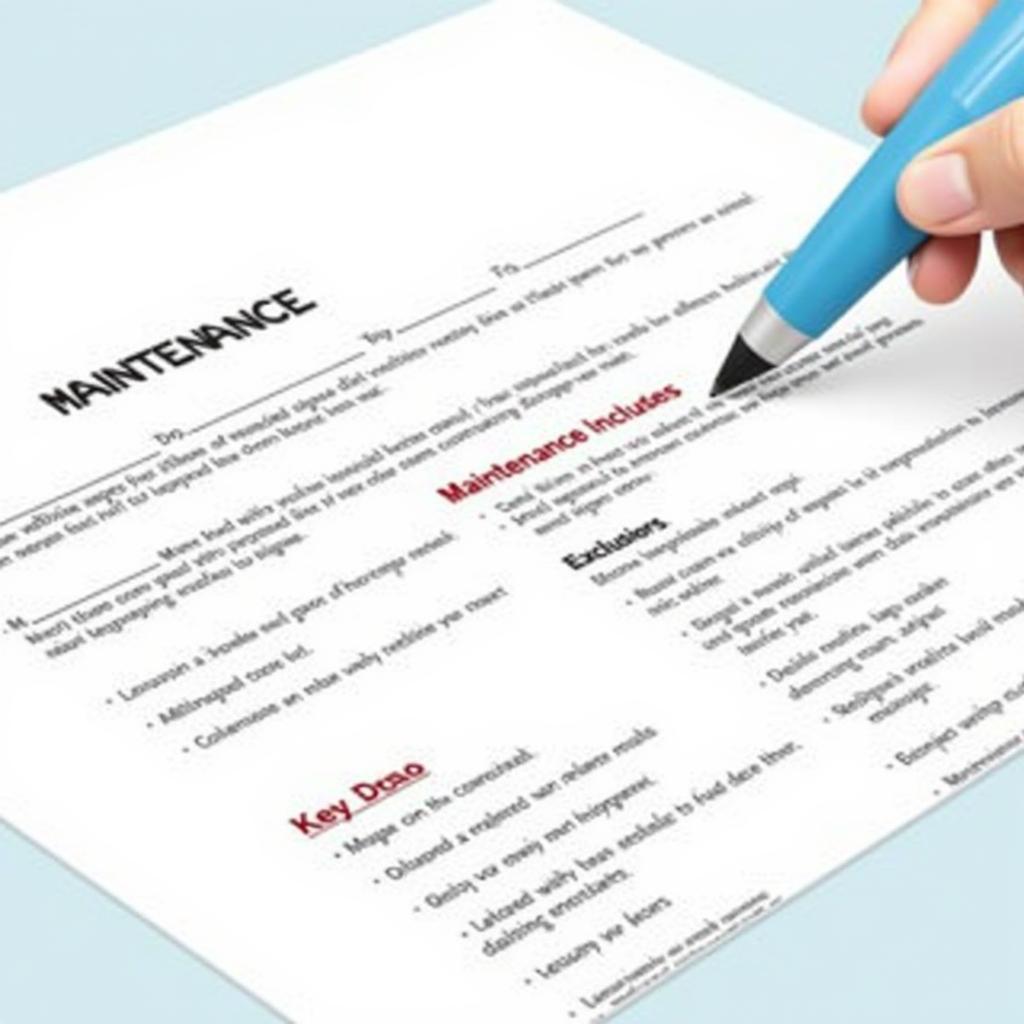 Car Lease Maintenance Agreement Document