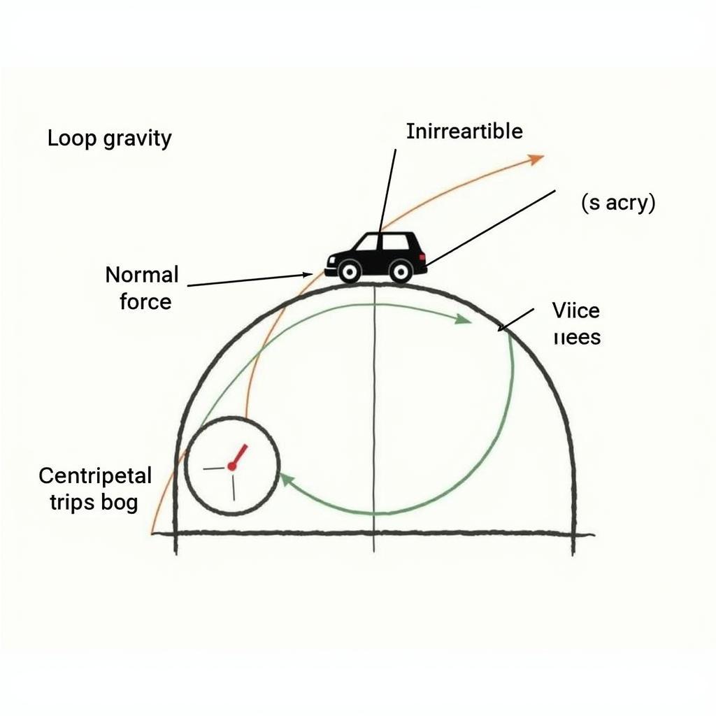 Car Loop-de-Loop Forces Diagram