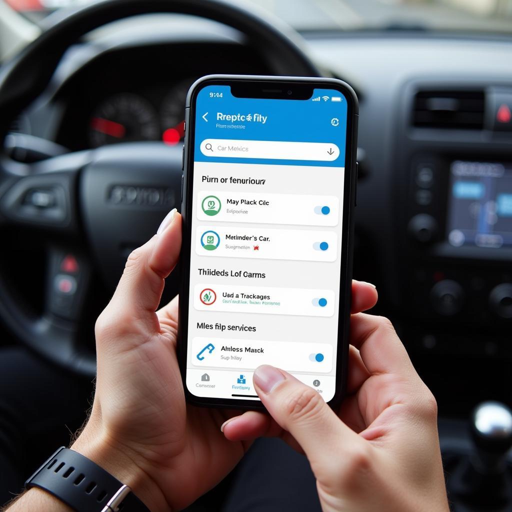 Using a Car Maintenance App on iPhone