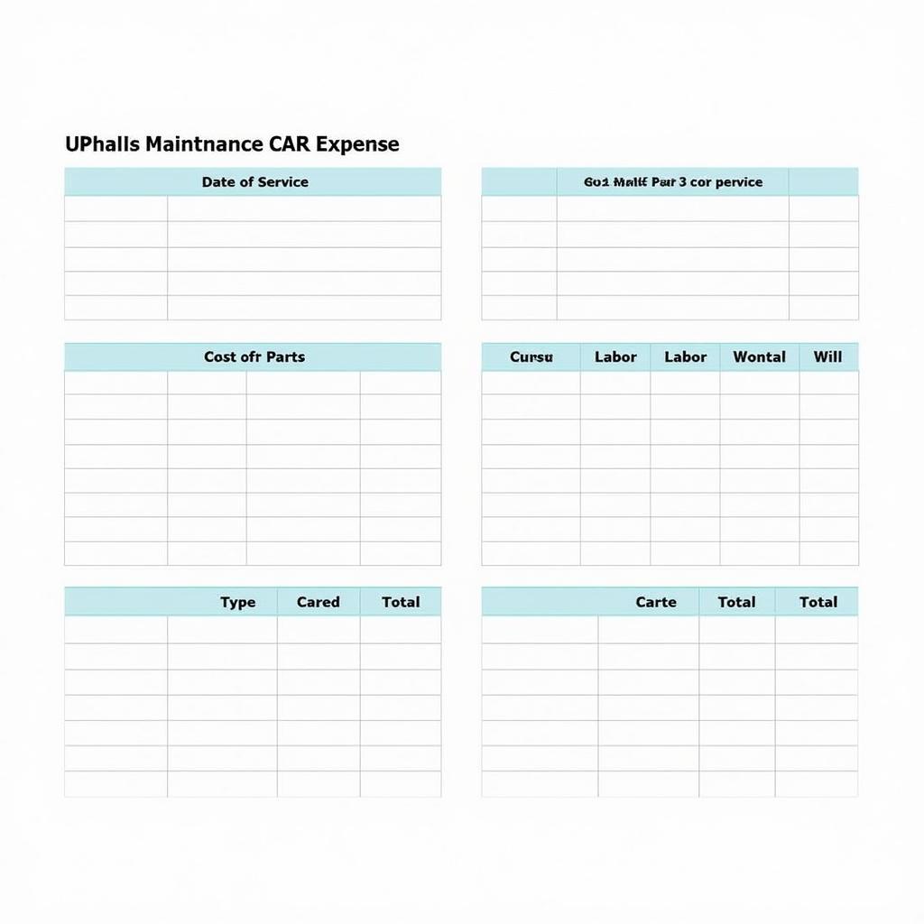 Example of a Car Maintenance Budgeting Spreadsheet