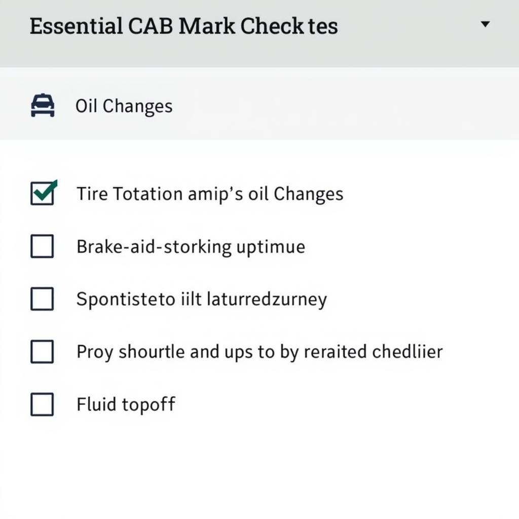 Car Maintenance Checklist