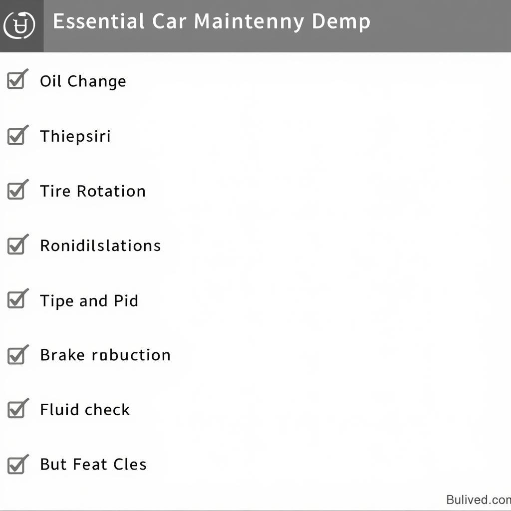 Car Maintenance Checklist